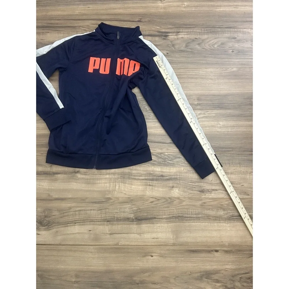 Puma Boys Size XL‎ 18-20 Full Zip Track Jacket Navy/White